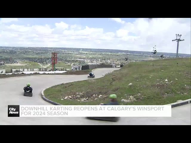 ⁣Downhill karting reopens at Calgary's Winsport for 2024 season