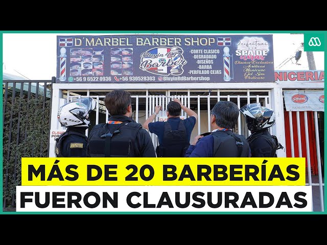 ⁣Intensa fiscalización a barberías en Santiago: Más de 20 barberías fueron clausuradas
