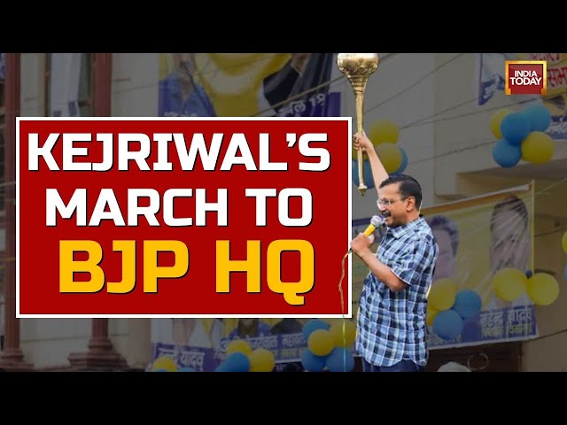⁣Arvind Kejriwal LIVE News: Kejriwal, AAP Leaders March To BJP Office Amid Swati Maliwal Row LIVE