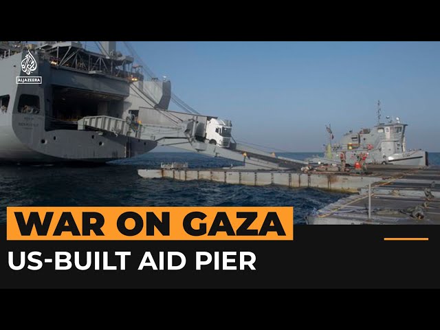 Desperate scenes as Gaza aid trucks arrive from US floating pier