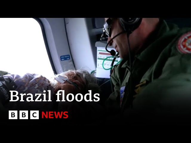 Inside the dangerous rescue for Brazil flood victims | BBC News
