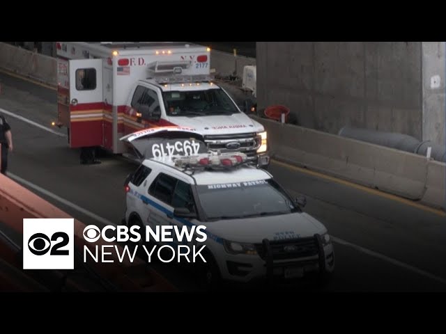⁣NYPD car strikes, kills person walking on Queens highway