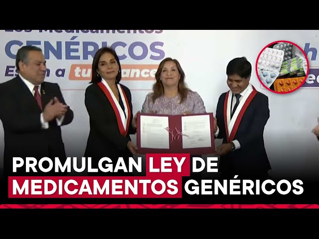 Presidenta Dina Boluarte Zegarra promulga ley que garantiza el acceso a medicamentos genéricos