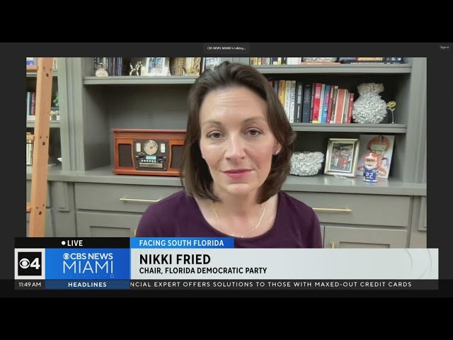 ⁣Florida Democrat Party chairwoman reacts to CBS News poll on Florida voters | Facing South Florida