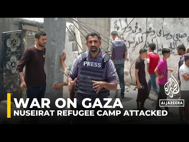 ⁣War on Gaza: Israeli strikes hit house in Nuseirat refugee camp