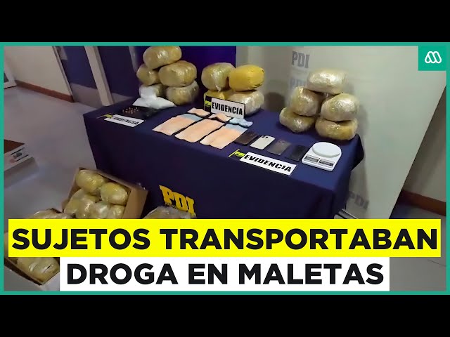 PDI desbarata banda criminal colombiana: Sujetos transportaban sustancias ilícitas en maletas