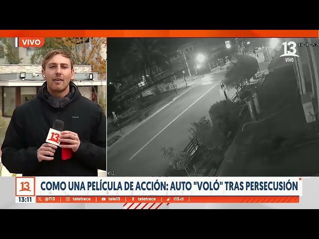 Auto "voló" tras persecución policial en Puente Alto