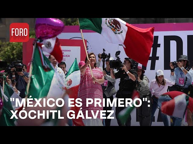 ⁣Discurso de Xóchitl Gálvez durante concentración de la ‘Marea Rosa’ en Zócalo CDMX - Las Noticias