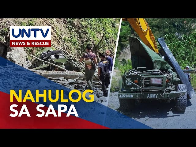 ⁣3, patay; 6, sugatan matapos mahulog ang truck ng sundalo sa New Bataan, Davao de Oro