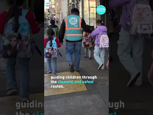 Safety stewards escort children through San Francisco’s Tenderloin district #shorts
