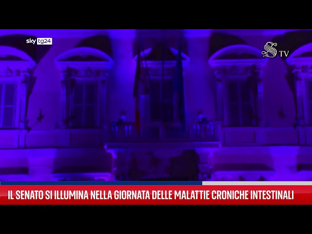 ⁣Giornata malattie croniche intestinali, Senato si illumina