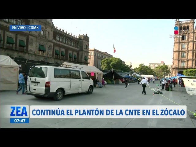 ⁣Continúa el plantón de la CNTE en el Zócalo de la CDMX | Noticias con Francisco Zea