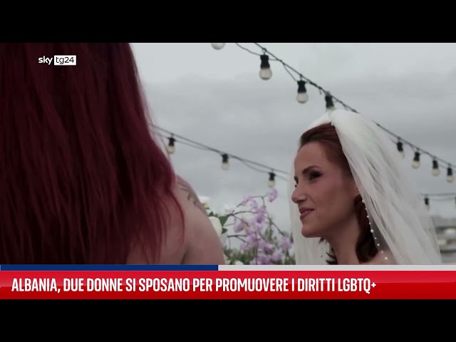 ⁣Due donne albanesi si sposano per promuovere diritti LGBTQ+