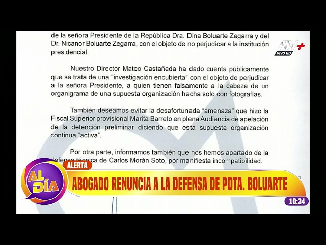 Estudio Castañeda se aparta de defensa de presidenta de la República y Nicanor Boluarte