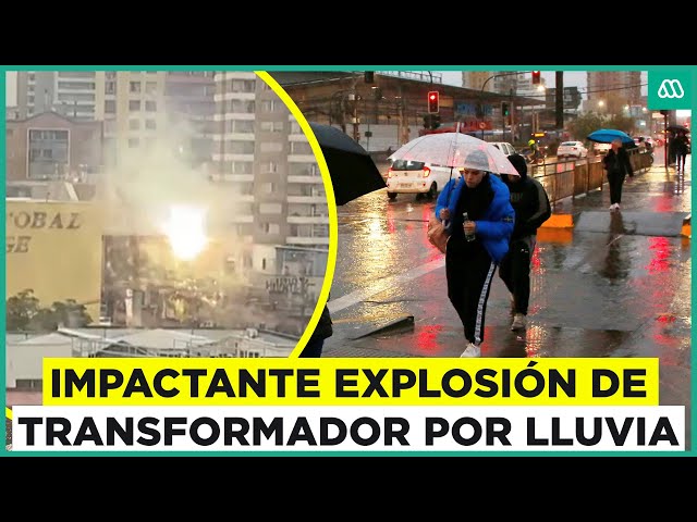 ⁣Transformador explota en San Miguel: Las consecuencias de la lluvia en Santiago