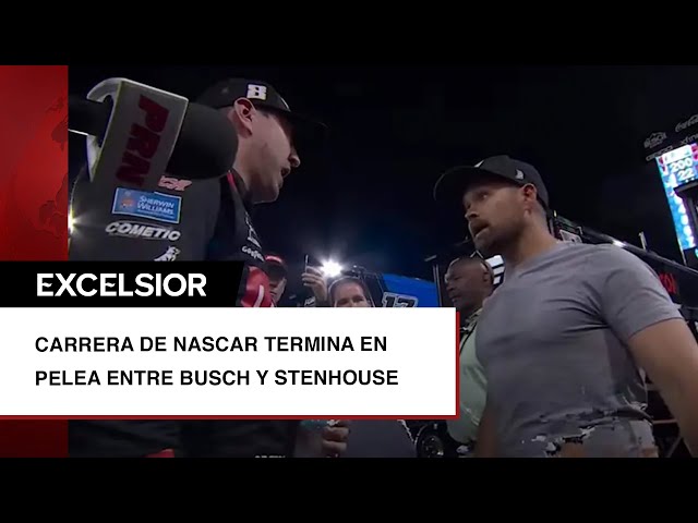 ⁣Carrera de las Estrellas de NASCAR termina en pelea entre Busch y Stenhouse