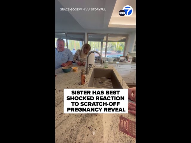 ⁣WHAT!  Sister in shock after scratch-off pregnancy reveal