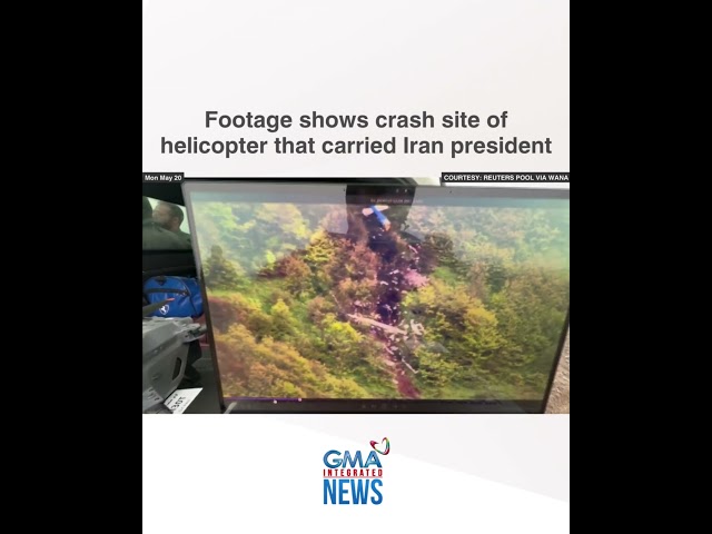 ⁣Footage shows the crash site of the helicopter that carried Iran president