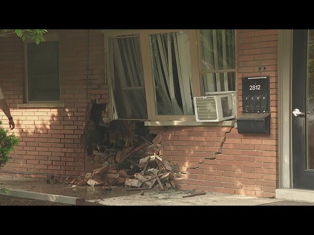 ⁣Car slams into apartments for 2nd time in 3 years