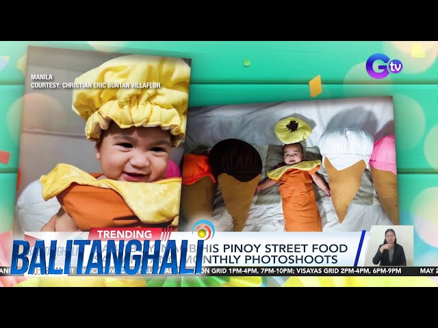 ⁣Baby boy, nagbihis Pinoy street food sa kaniyang monthly photoshoots | BT