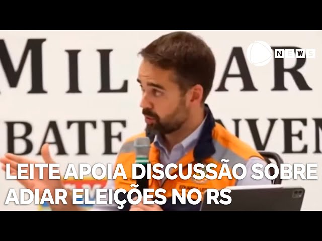 ⁣Eduardo Leite apoia discussão sobre adiar eleições no RS