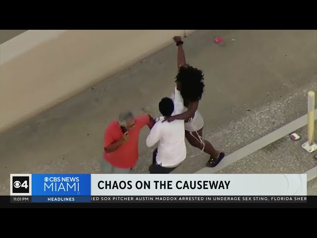 ⁣Caught on video: Woman yielding screwdriver on Causeway