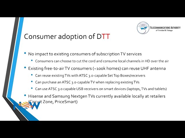 ⁣The Adoption Of Digital Terrestrial Television (DTT) In T&T