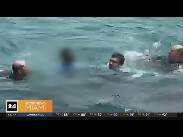 ⁣Boy drowning, screaming for help in a South Florida inlet rescued by a group of bystanders