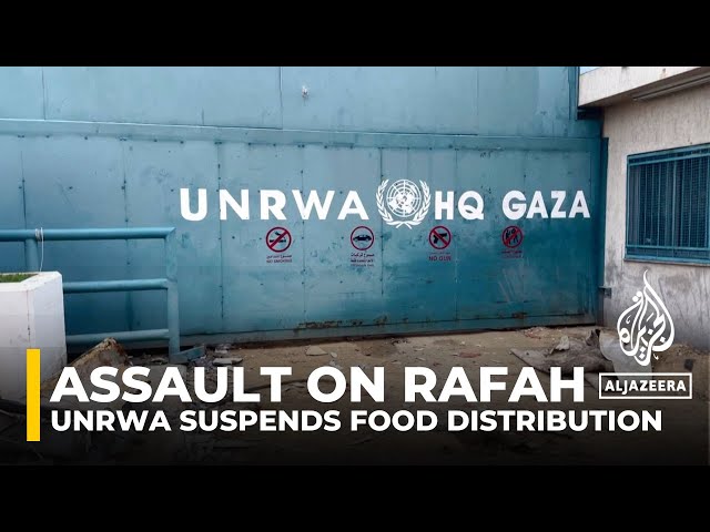 ⁣War on Gaza: UNRWA suspends Rafah food distribution as Israeli attacks restrict aid flow