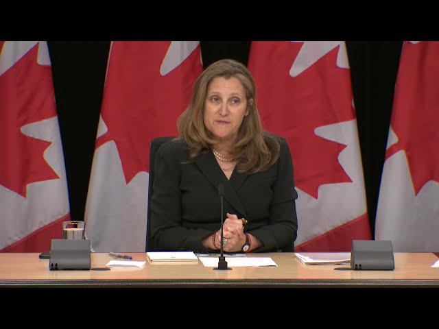 ⁣Inflation cooling to 2.7 per cent is 'really good news' for Canadians: Chrystia Freeland