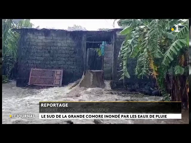 ⁣Le sud de la Grande Comore inondé par les eaux de pluie