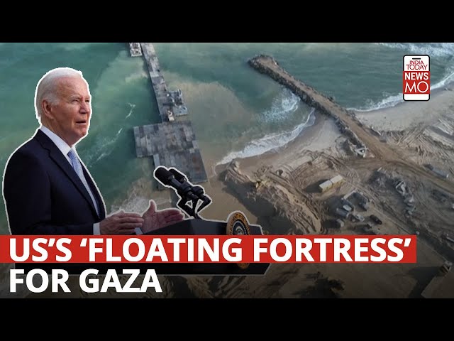 ⁣Huge Floating Pier By USA Comes Up On Gaza Beach For Aid Delivery