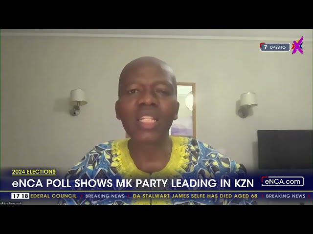 ⁣2024 Elections | eNCA poll shows MK Party leading in KZN