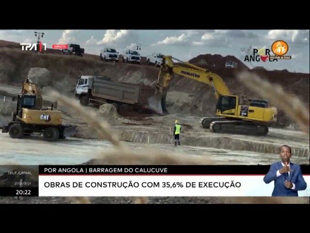 ⁣Por Angola Barragem do Calucuve obras de construção com 35,6% de execução