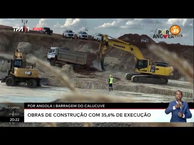 Por Angola Barragem do Calucuve obras de construção com 35,6% de execução