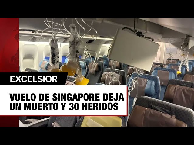 ⁣Fuertes turbulencias en un vuelo de Singapore Airlines deja un muerto y 30 heridos