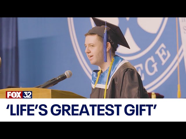 ⁣Student uses health struggles to inspire graduates in commencement address