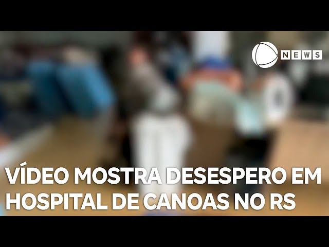 ⁣Vídeo mostra desespero de pacientes, médicos e enfermeiros em inundação de hospital no RS