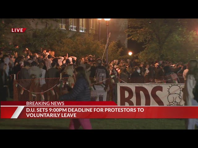 ⁣Protesters reject DU's deadline to clear encampment