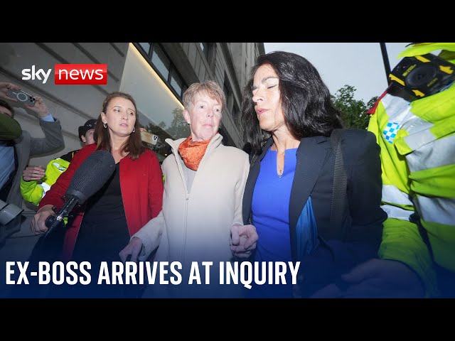 ⁣Post Office scandal: Ex-boss Paula Vennells faces media scrum as she arrives at inquiry