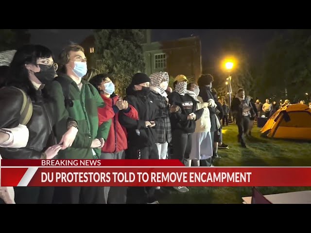 ⁣DU: Protest camp will not be immediately cleared