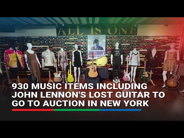 ⁣930 music items including John Lennon's lost guitar to go to auction in New York | ABS-CBN News