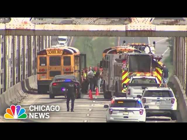 ⁣12 students HOSPITALIZED after school bus CRASHES in Illinois