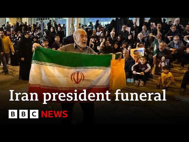 ⁣Crowds gather ahead of Iranian President Ebrahim Raisi funeral | BBC News