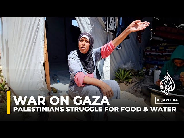 ⁣War on Gaza: Palestinians struggle for food and water in jam-packed camps after fleeing Rafah