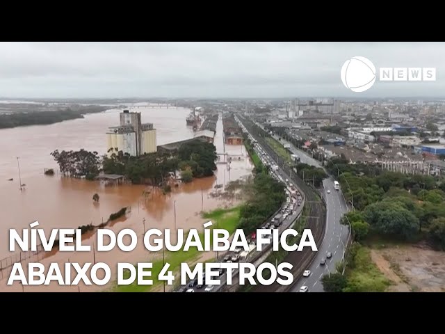 ⁣Nível do Guaíba fica abaixo de 4 metros