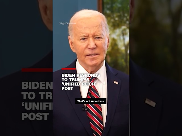 ⁣See Biden reaction to Trump's 'unified Reich' video