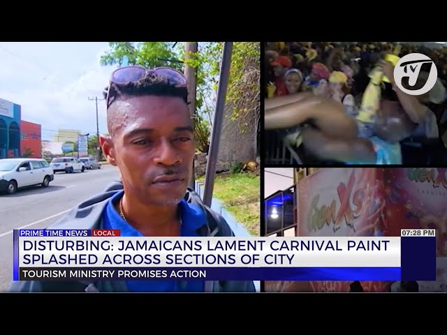 ⁣Distrubing: Jamaicas Lament Carnival Paint Splashed Across Sections of City | TVJ News