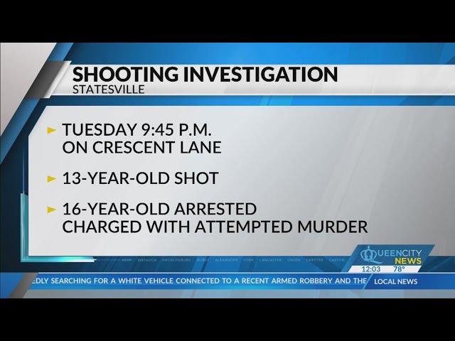 ⁣13-year-old shot, 16-year-old charged with attempted murder