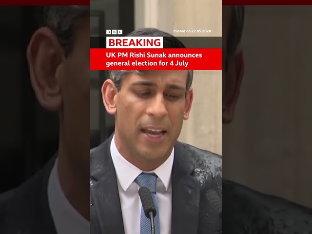 ⁣UK PM Rishi Sunak has called a general election for 4 July - BBC